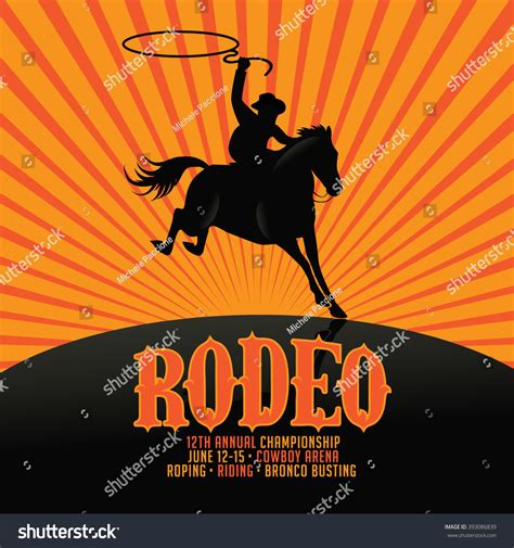 Rodeo Poster Design With Copy Space. Eps 10 Vector. - 393086839 : Shutterstock