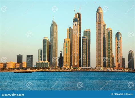 Dubai Marina skyscrapers stock photo. Image of landscape - 24906640