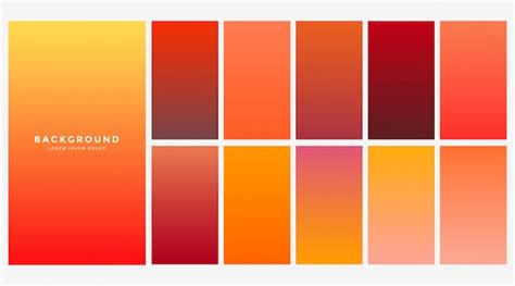 Premium Vector | Bright orange autumn color gradients set