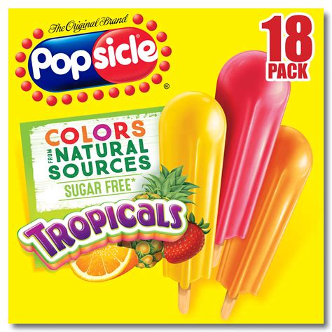 Popsicle Ice Pops Sugar Free Tropicals 18ct - Walmart.com - Walmart.com