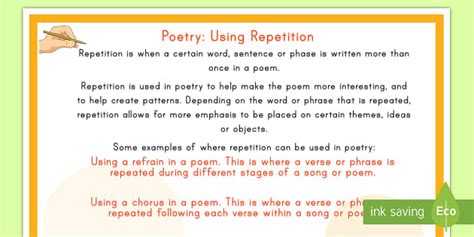 Repetition - Poetry Poster l KS2 Literacy - Twinkl