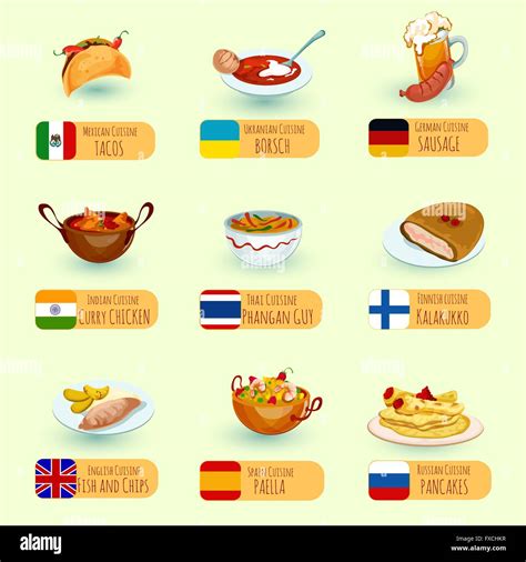 World Food Set Stock Vector Image & Art - Alamy