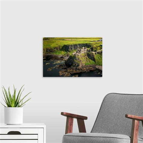 Aerial View Dunluce Castle, Northern Ireland - Aerial Photograph Wall ...