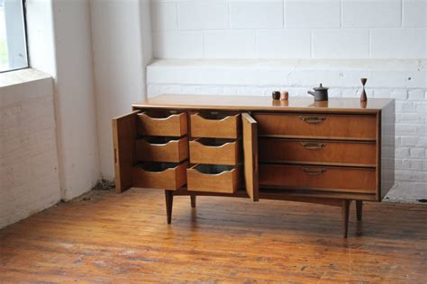 Mid Century Lowboy Dresser with 6 Tray Drawers by United Furniture