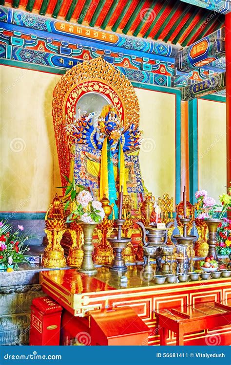 Interior View of Yonghegong Lama Temple. Beijing. Stock Image - Image ...