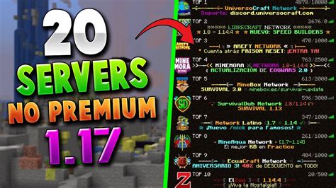 TOP 30 MEJORES SERVERS DE MINECRAFT 1.17.1 NO PREMIUM - YouTube