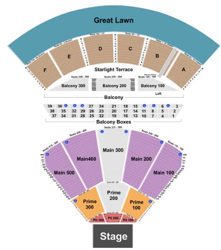 Mann Music Center Detailed Seating Chart | Elcho Table