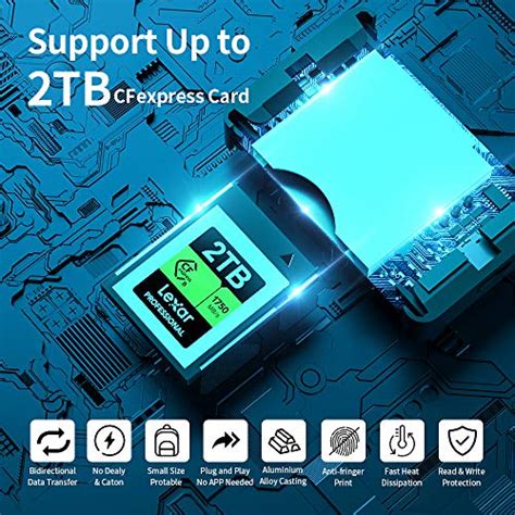 CFexpress Card Reader,ZIYUETEK type b usb 3.1 gen2 10Gbps 2in1 Portable Aluminum Memory Card ...