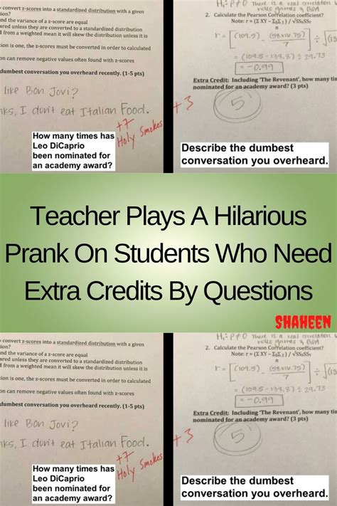 Teacher Plays A Hilarious Prank On Students Who Need Extra Credits By ...