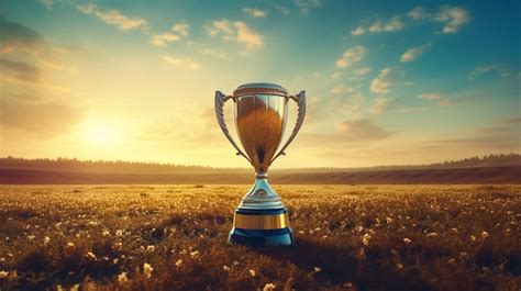 Premium AI Image | trophy cup with grass and field