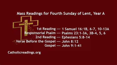 4th Sunday Of Lent 2024 Readings - Andree Annamaria