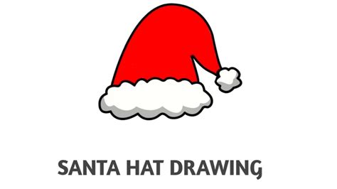 Santa hat drawing & christmas hat 3 step draw