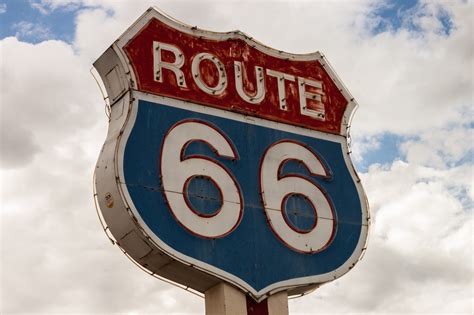 Route 66 Road Sign Neon Free Stock Photo - NegativeSpace