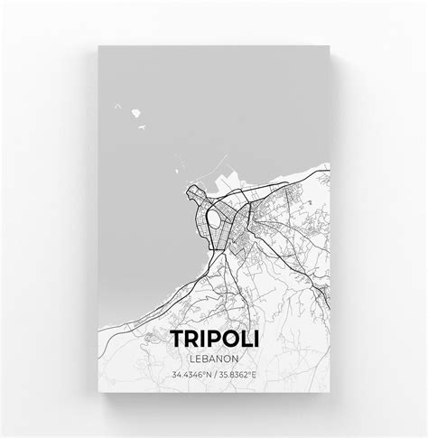 Tripoli Lebanon City Map Canvas Art / City Map Art / City Map | Etsy