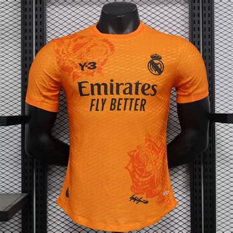 Real Madrid 2023/24 Y3 Soccer Jersey Orange Player Version Model ...