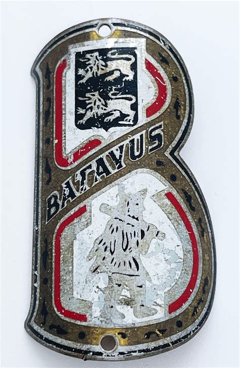 CONTROL HEAD EMBLEM BATAVUS Dutch Bicycle Badge Logo Shield Classic Car ...