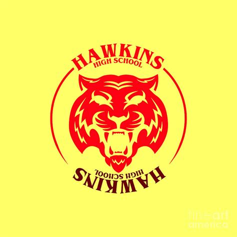 Red Tiger Hawkins High School Stranger Things Digital Art by Amin ...