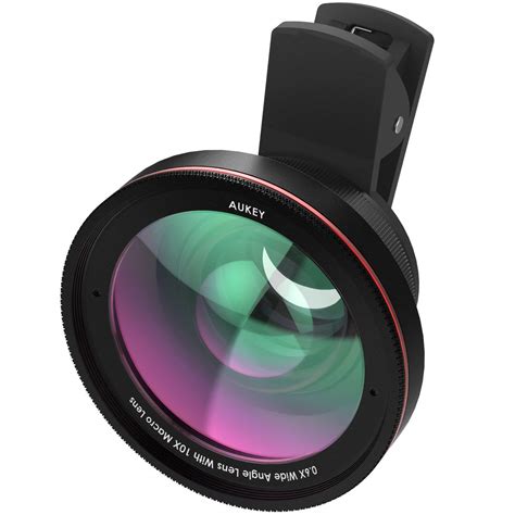 AUKEY Ora iPhone Lens, 0.6X 100° Wide Angle + 10x Macro Clip-on Cell ...