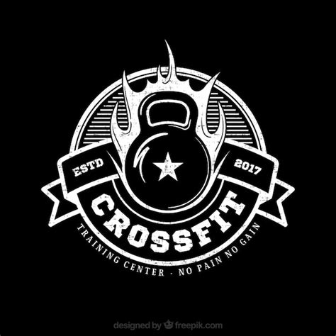 Retro crossfit badge Vector | Free Download