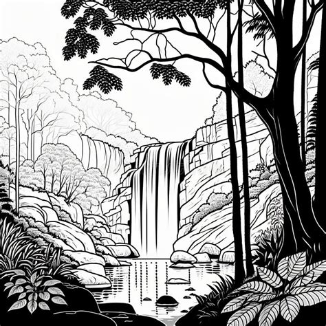 Waterfall Coloring Pages