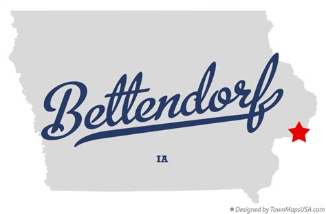 Map of Bettendorf, IA, Iowa