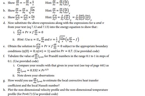 Solved The energy equation for laminar flow over an | Chegg.com