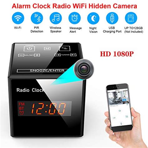 Hidden Cam Spy Camera – Alarm Clock FM Radio – 1080P Nanny Cams ...