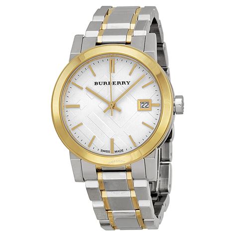 Burberry Silver Dial Two-tone Silver and Gold-tone Bracelet Ladies ...