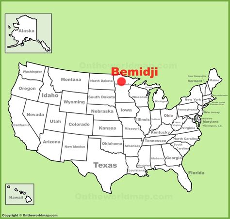 Bemidji location on the U.S. Map - Ontheworldmap.com