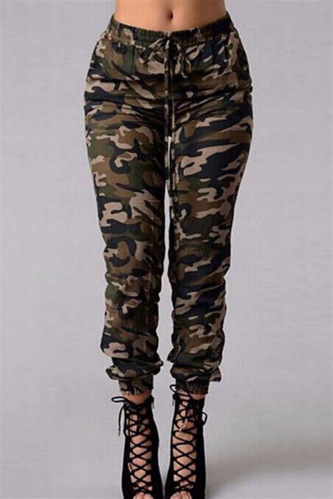 Fashion Camouflage Stylish Skinny Army Green Pants