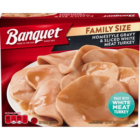 Banquet Homestyle Gravy and Sliced White Meat Turkey Family Size - Shop ...