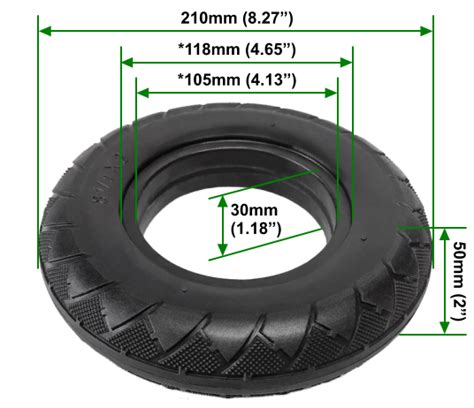 8-1/2x2 Solid Urethane Foam Flat-Free Airless All-Terrain Tread ...