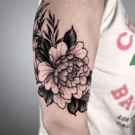 Aggregate more than 73 black and grey peony tattoo - in.coedo.com.vn