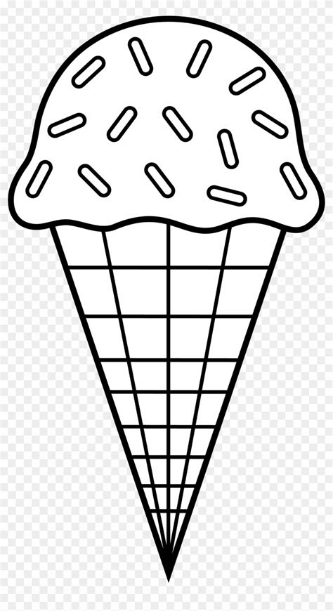 Ice Cream Clip Art Black And White - Ice Cream Coloring Pages - Free Transparent PNG Clipart ...