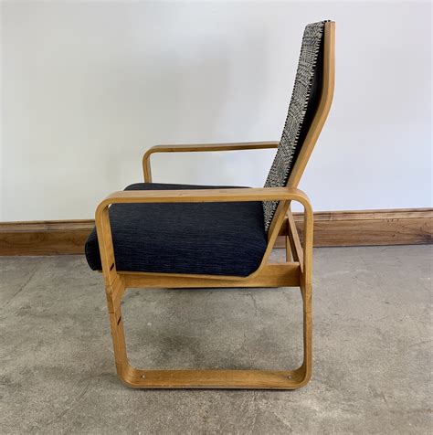 Thonet Bentwood Chair, Blond, Blue Upholstery | Out Of The Box