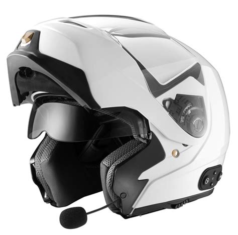 339-BTW - GLX 339 Bluetooth White Full Face Modular Helmet - Barnett ...