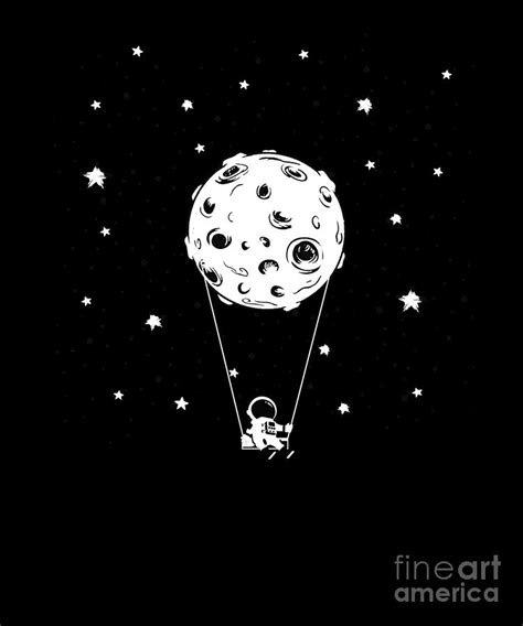 Cute Awesome Astronaut Stars Moon Galaxy Outer Space Digital Art by ...