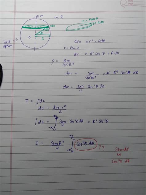 homework and exercises - Derivation of Moment of Inertia of a solid sphere - Physics Stack Exchange