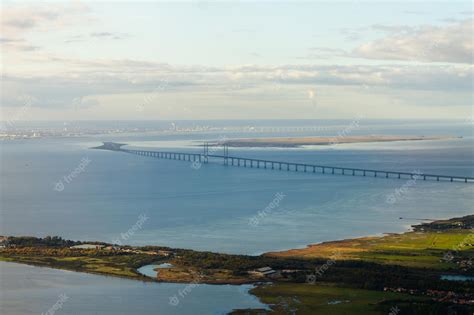 Premium Photo | Aerial view of oresund bridge