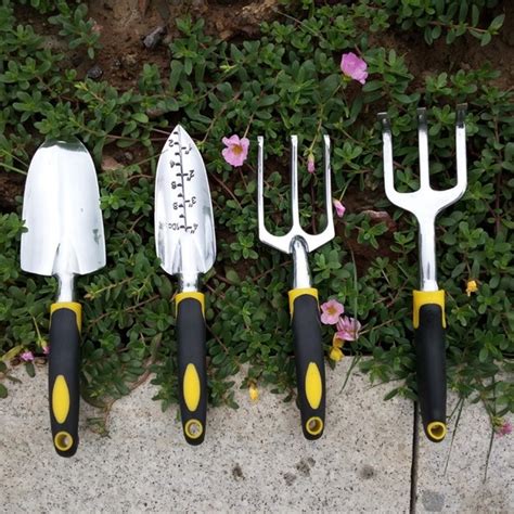 Garden Tool Set 6 Piece Stainless Steel Tool Kit Heavy Duty Gardening Work Set with Soft ...