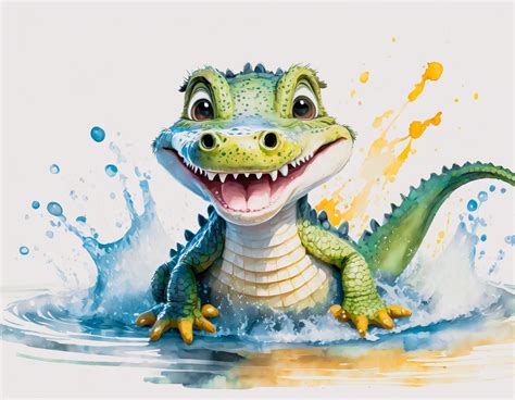 Crocodile, Watercolor, Painting Free Stock Photo - Public Domain Pictures