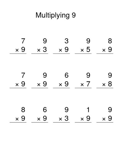 Multiply by 9 Worksheets | Activity Shelter