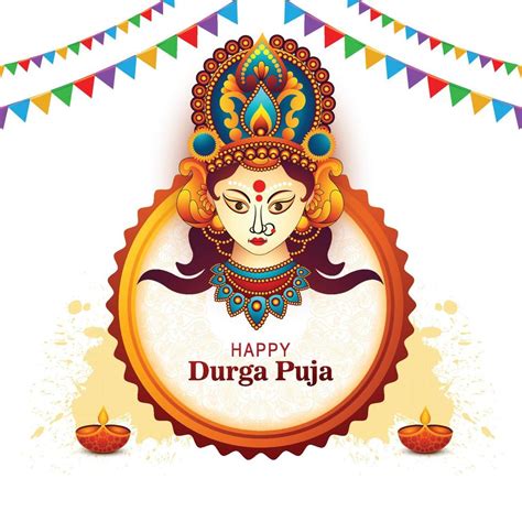 Beautiful classic happy durga puja festival greeting card background 11008723 Vector Art at Vecteezy