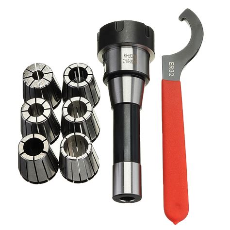 Machifit R8-ER32 Collet Chuck Milling Tool Holder with 6Pcs ER32 Spring Collets Set for CNC Tool