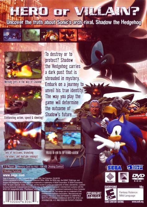 Shadow the Hedgehog Sony Playstation 2 Game