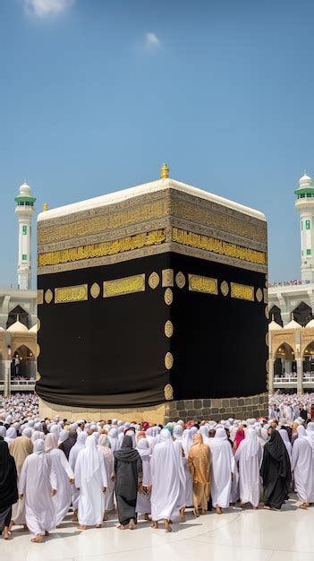 Premium AI Image | Muslims who do the hajj at Makkah Generative Ai