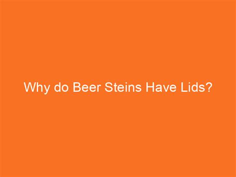 Why do Beer Steins Have Lids? - Brew Gem