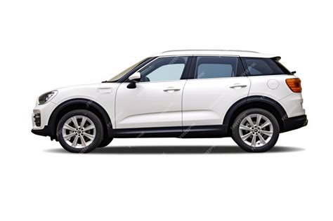 Premium Photo | Side view white suv car isolated on white background ...