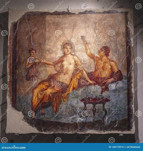 Fresco at Herculaneum Ancient Roman City in Italy Editorial Stock Image - Image of eruption ...