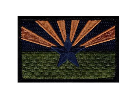 Arizona State Flag Patch (Embroidered Hook) (Green/Blue/Orange) – MILTACUSA